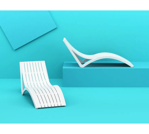 Шезлонг Siesta Slim, білий Шезлонг Siesta Slim, білий