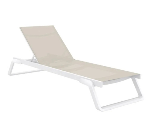 Шезлонг Siesta Tropic, біло-бежевий Шезлонг Siesta Tropic, біло-бежевий