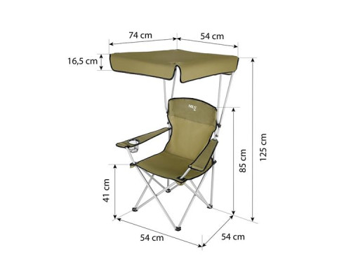 NC3087 ЗЕЛЕНЕ КРІСЛО ДЛЯ КЕМПІНГУ НАЗОНКА NILS CAMP