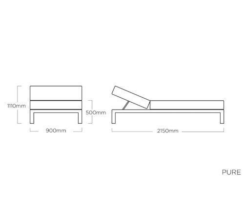 Лежак KETTLER PURE 215х90х50 см (0107014-7000) Лежак KETTLER PURE 215х90х50 см (0107014-7000)