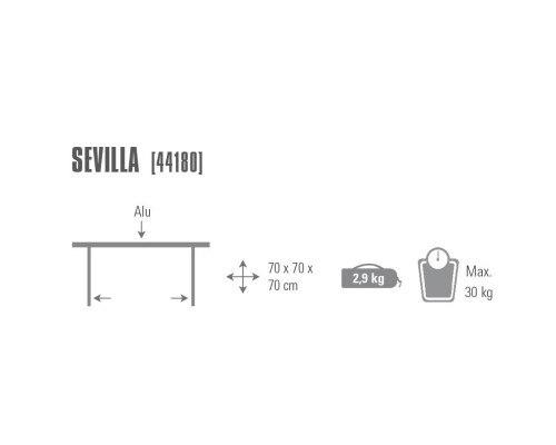 Стіл розкладний High Peak Sevilla Silver (44180)