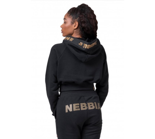 Світшот жіночий Nebbia Golden Crop 824 - чорний/М Світшот жіночий Nebbia Golden Crop 824 - чорний/М