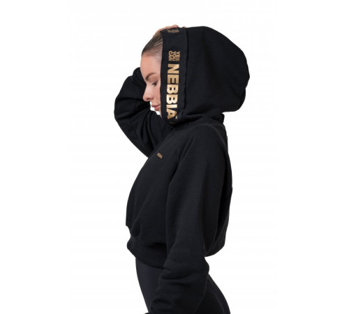 Світшот жіночий Nebbia Golden Crop 824 - чорний/М Світшот жіночий Nebbia Golden Crop 824 - чорний/М