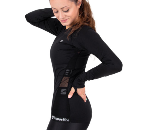 Жіноча футболка inSPORTline T-Long - XL - чорна Жіноча футболка inSPORTline T-Long - XL - чорна