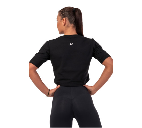 Жіночий укорочений топ Nebbia Minimalist Logo 600 - М - чорний Жіночий укорочений топ Nebbia Minimalist Logo 600 - М - чорний