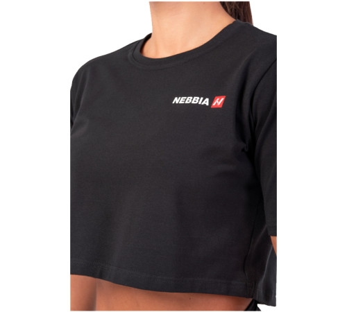Жіночий укорочений топ Nebbia Minimalist Logo 600 - XS - чорний Жіночий укорочений топ Nebbia Minimalist Logo 600 - XS - чорний
