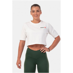Жіночий укорочений топ Nebbia Minimalist Logo 600 - XS - кремовий