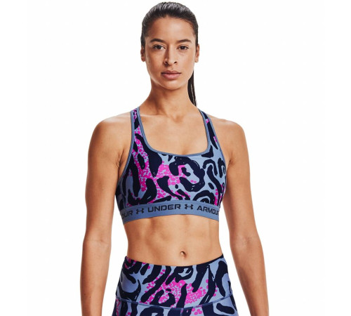 Спортивний бюстгальтер Under Armour Crossback Mid Print - S - блакитний Спортивний бюстгальтер Under Armour Crossback Mid Print - S - блакитний
