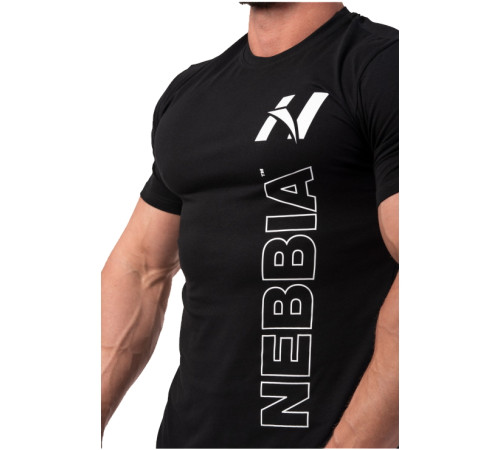 Чоловіча футболка Nebbia Vertical Logo 293 - чорний/М Чоловіча футболка Nebbia Vertical Logo 293 - чорний/М