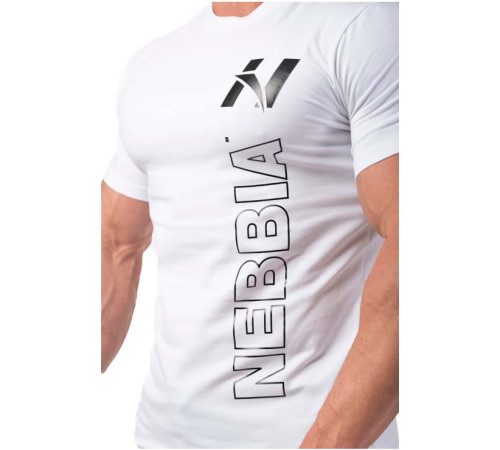 Чоловіча футболка Nebbia Vertical Logo 293 - білий/L Чоловіча футболка Nebbia Vertical Logo 293 - білий/L