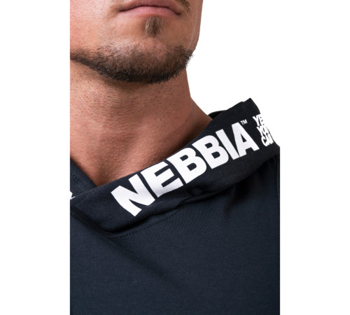 Чоловіча футболка з капюшоном без рукавів Nebbia No Excuses 173 - чорний/XXL Чоловіча футболка з капюшоном без рукавів Nebbia No Excuses 173 - чорний/XXL