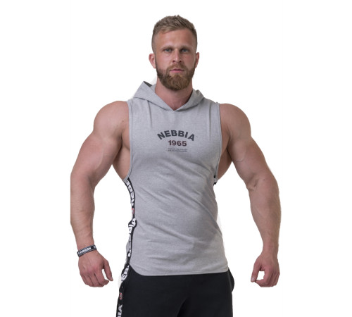 Футболка з капюшоном без рукавів Nebbia Legend-Approved 191 - сірий/XXL Футболка з капюшоном без рукавів Nebbia Legend-Approved 191 - сірий/XXL