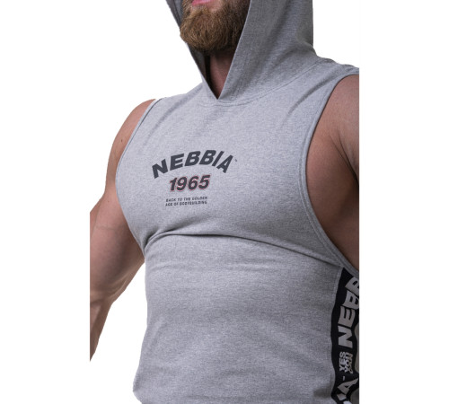 Футболка з капюшоном без рукавів Nebbia Legend-Approved 191 - сірий/XXL Футболка з капюшоном без рукавів Nebbia Legend-Approved 191 - сірий/XXL
