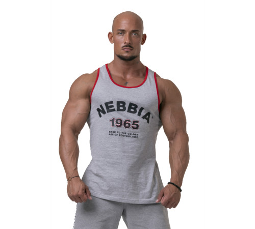 Чоловіча футболка без рукавів Nebbia Old School Muscle 193 - сірий/XXL