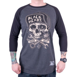 Футболка з довгими рукавами BLACK HEART Garage Built - сіра, M
