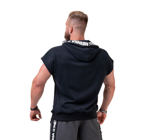 Чоловіча кофта з коротким рукавом з капюшоном Nebbia Limitless No Limits 175 - чорний/XXL Чоловіча кофта з коротким рукавом з капюшоном Nebbia Limitless No Limits 175 - чорний/XXL