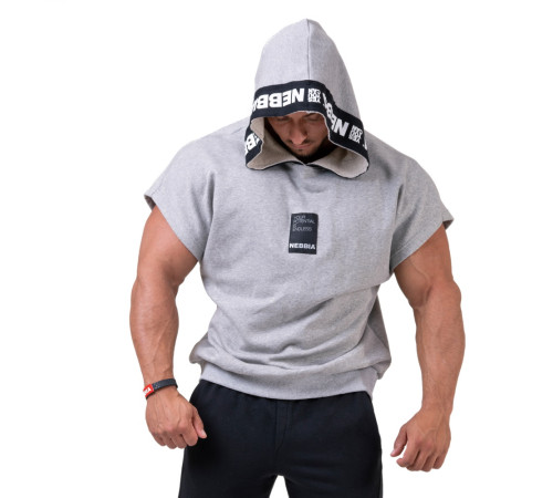 Чоловіча кофта з коротким рукавом з капюшоном Nebbia Limitless No Limits 175 - сірий/XXL Чоловіча кофта з коротким рукавом з капюшоном Nebbia Limitless No Limits 175 - сірий/XXL
