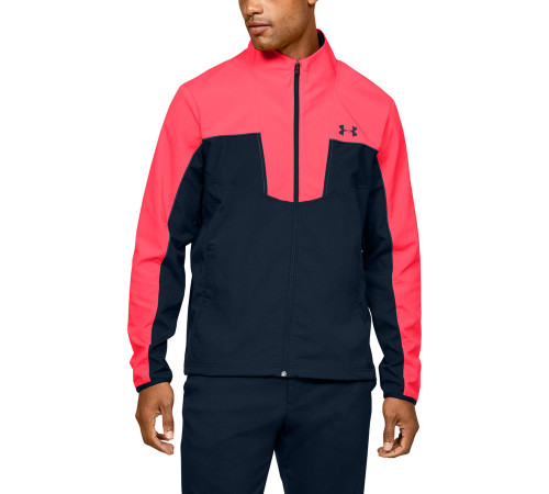 Чоловіча куртка для гольфу Under Armour Storm Windstrike Full Zip - М - синьо-рожева