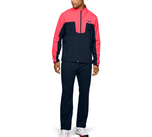 Чоловіча куртка для гольфу Under Armour Storm Windstrike Full Zip - М - синьо-рожева