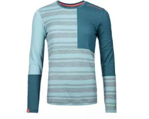 Термофутболка ж Ortovox 185 ROCK'N'WOOL LONG SLEEVE W ice waterfall - S - бірюзовий