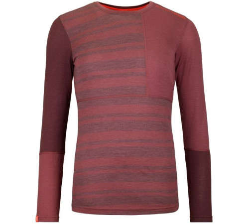 Термофутболка ж Ortovox 185 ROCK'N'WOOL LONG SLEEVE W mountain rose - M - бордовий