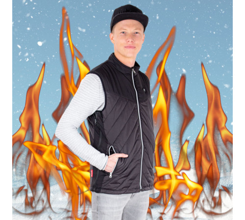 Чоловічий жилет з підігрівом inSPORTline WARMhim - чорний/XXL