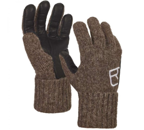 Рукавиці Ortovox CLASSIC WOOL GLOVE LEATHER black sheep - XS - коричневі