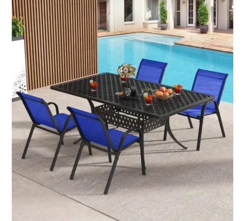 Крісло садове Costway Patio 2 шт, синє Крісло садове Costway Patio 2 шт, синє