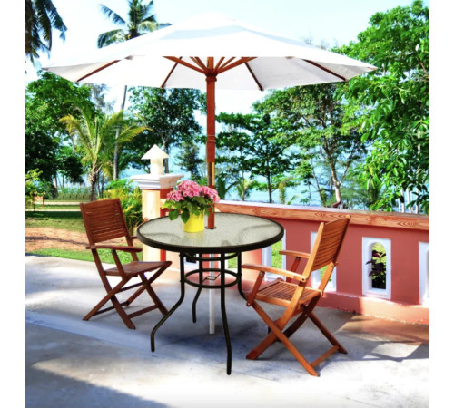 Стіл Costway Acapulco 80х70 см, чорний Стіл Costway Acapulco 80х70 см, чорний