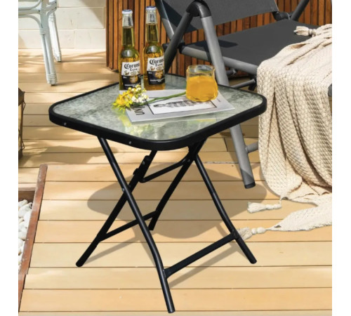 Стіл Costway Kontrast 46,5 x 47,5 см, чорний Стіл Costway Kontrast 46,5 x 47,5 см, чорний