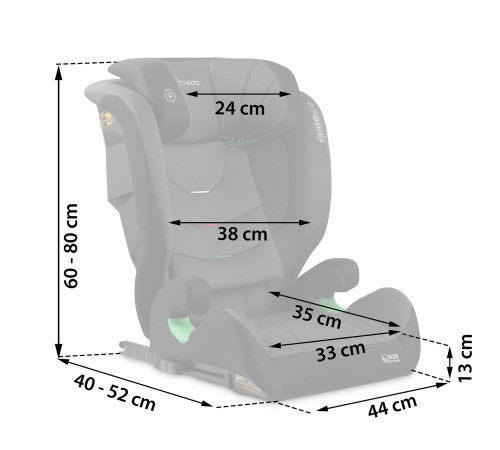 Автокрісло Nukido Louis чорно-сіре 15-36 кг ISOFIX