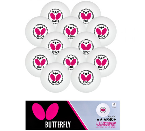 М'ячі для настільного тенісу BUTTERFLY білі - 12 шт. М'ячі для настільного тенісу BUTTERFLY білі - 12 шт.