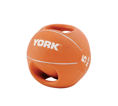 М'яч медбол 5 кг York Fitness із двома ручками, помаранчевий М'яч медбол 5 кг York Fitness із двома ручками, помаранчевий