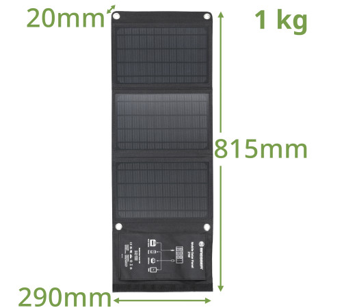 Портативний зарядний пристрій сонячна панель Bresser Mobile Solar Charger 21 Watt USB DC (3810030)