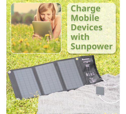 Портативний зарядний пристрій сонячна панель Bresser Mobile Solar Charger 21 Watt USB DC (3810030)