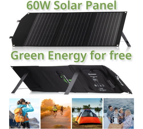 Портативний зарядний пристрій сонячна панель Bresser Mobile Solar Charger 60 Watt USB DC (3810050)