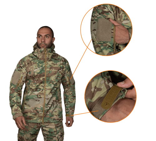 Комплект Softshell (Костюм+Бейсболка) Multicam (8358), S