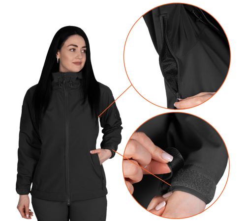 Жіноча куртка Stalker SoftShell Чорна (7442), XS