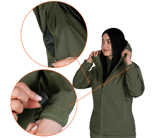 Жіноча куртка Stalker SoftShell Олива (7441), XS