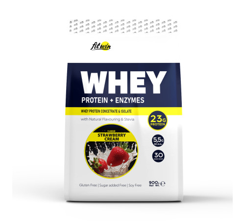 Сироватковий протеїн Whey - 900г Полуничний крем