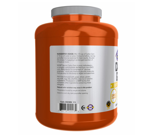 Carbo Gain Now Foods- 8 lb