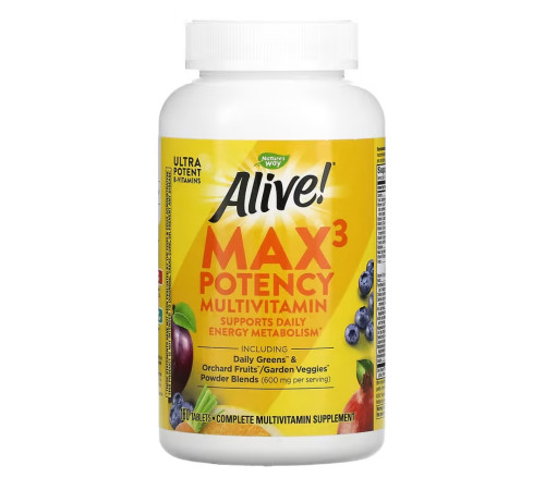 Nature's Way Alive! Max3 (With Iron) - 180 tabs