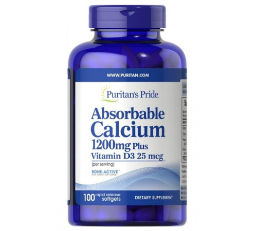 Absorbable Calcium 1200 mg Plus vitamin D3 2,5 mg - 100 Softgels Absorbable Calcium 1200 mg Plus vitamin D3 2,5 mg - 100 Softgels