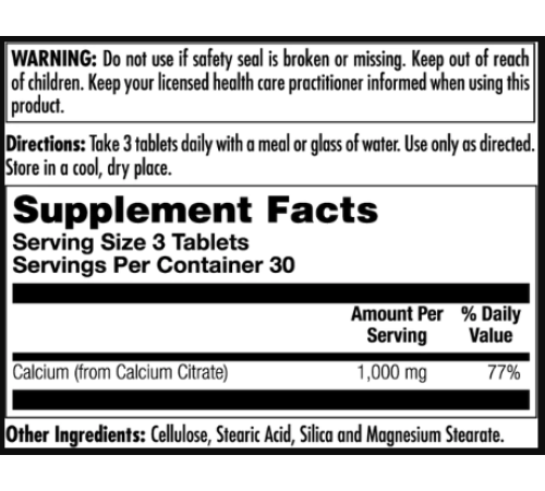 Кальцій цитрат Calcium Citrate 1000mg - 90 таблеток