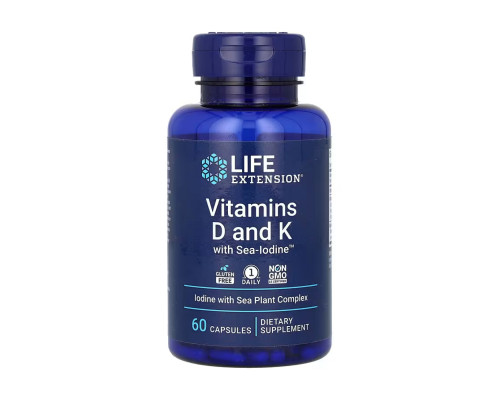 Вітамін D / Vitamins D and K with Sea-Iodine™ - 60 капсул