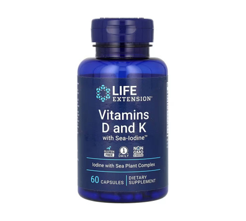 Вітамін D / Vitamins D and K with Sea-Iodine™ - 60 капсул