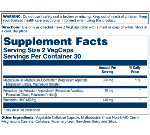 Magnesium & Potassium Asporotate - 60 vcaps