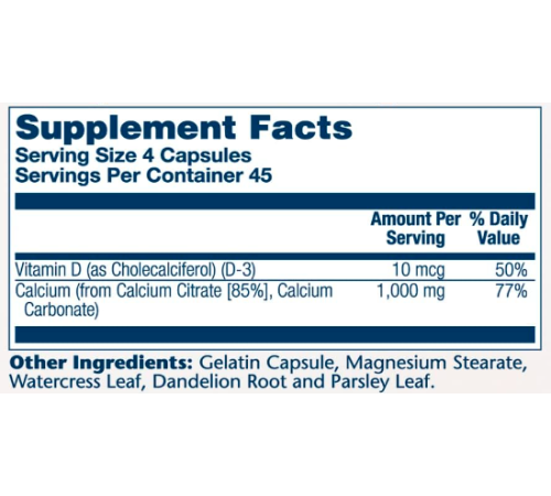 Кальцій з цитратом (Calcium w/ D3 Citrate) 1000мг - 90 капсул