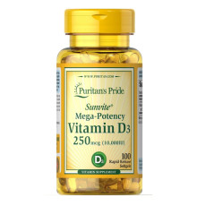 Вітамін Vitamin D3 250мкг (10000 IU) Mega-Potency - 100 капсул