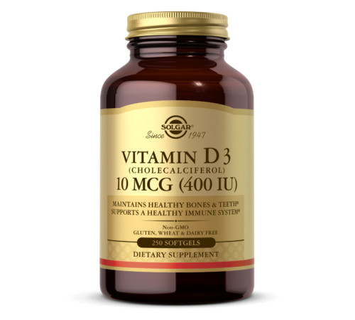 Вітамін Vitamin D3 (Cholecalciferol) 10mcg (400 IU) - 250 капсул